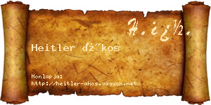 Heitler Ákos névjegykártya